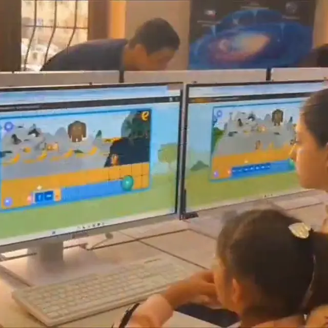 Highlights from Parvoz lessons: students working on computers (video)